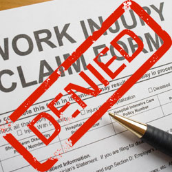 denied california workers comp. claim